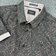7 Diamonds Shirt Mens Medium Timeless Melody 4-Way Stretch Short Sleeve Woven