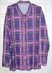 NEW BIG MAN’S 7XL, PURPLE POLYESTER, EASTER EGG PRINT, LONG SLEEVE SHIRT