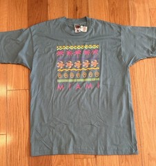 Vintage 1990’s Miami T-Shirt Size XL Neon Turtles Palm Tree Sea Shells NWT
