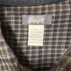 Utility Black Long Sleeve Checkered Casual Button Up Shirt Men’s Size Large