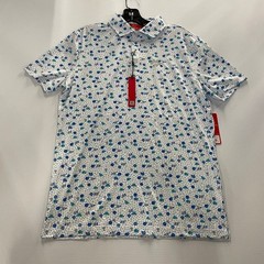 REDVANLY Leone Short Sleeve Golf Polo Men’s Size S Bright White/Blue