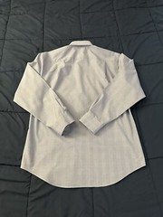 Pronto Uomo Mens Dress Shirt L Blue Checkered Collared Barrel Cuff