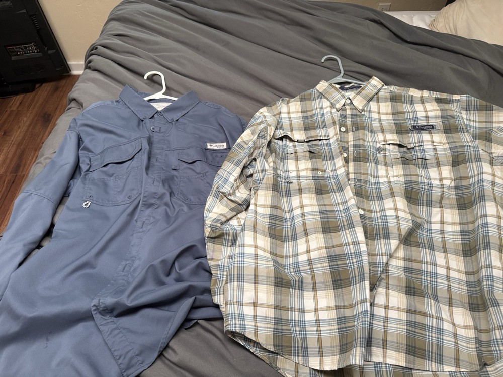 Lot of 2 Columbia PFG Long Sleeve Fishing Shirts – Men’s [XL/TG] great Condition