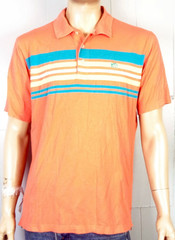 EUC Southern Tide Sport Original Fit Polo Shirt Bright Orange Striped sz L
