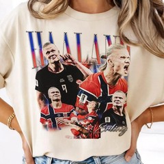 Erling Haaland Cartoon Style Football T-Shirt