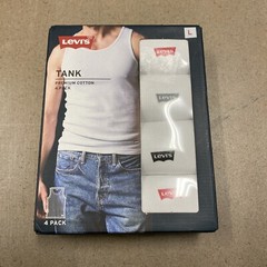 Levi’s Mens Premium Cotton Tank Top Size Large 4 Pack White NEW
