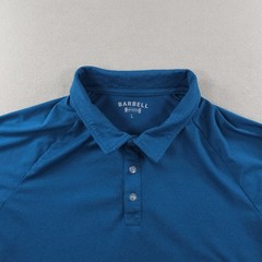 Barbell Apparel Shirt Mens Large Blue Performance Stretch Polo Golf Athletic