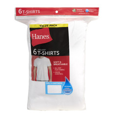 Hanes ComfortSoft Crewneck Classic T-Shirt, Size L – 6 Pack