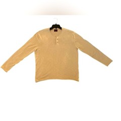 Untuckit Paulson Men’s Henley Sz L Cotton Slub Knit Preppy Classic Minimalist