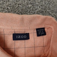 Izod Polo Shirt Mens Large Orange Gray Golf Rugby Casual Preppy Outdoor Cotton