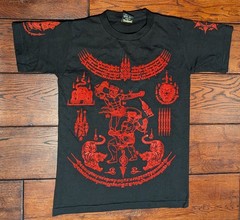 Thailand MD My Dream Textured Graphic Black & Red T-Shirt 100% Cotton Men’s M
