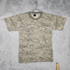Vintage Military Digital Tiger Stripe Shirt Mens Large Green Camouflage Tee 90s