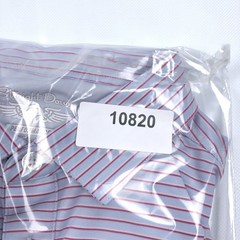 Straight Down Performance Men’s L Striped Polo Shirt Blue Red Golf Hazeltine