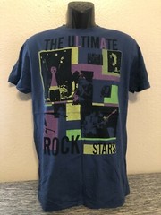 THE ULTIMATE ROCK STARS Mens BLUE T-SHIRT – SIZE LARGE – Very Good Condition.