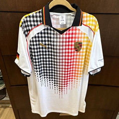 PUMA Porsche Men’s Polo Shirt Houndstooth White Black Red Yellow S Short Sleeve