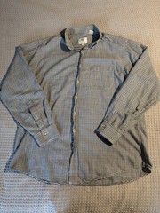 Viyella Plaid Mens L Cotton Wool Button Down Shirt Made in USA Vintage