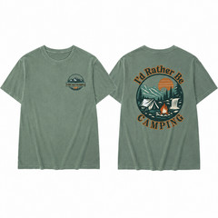 I’d Rather Be Camping T-Shirt Outdoor Adventure Camper Gift Graphic Tee