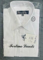 Men’s Cotton Blend Solid White Color Dress Shirt Size Medium to 5X Fortino Landi