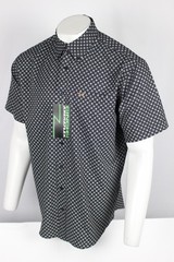 Cinch Men’s ArenaFlex Button Down Shirt Short Sleeve Navy Blue Geo