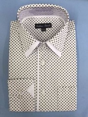 Men’s Fashion mini-polka dot dress shirt Double collar Angel-cuff by Georges 617