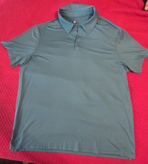 All In Motion Blue Mens XL Polo Shirt Short Sleeve 91%Polyster 9% Spandex