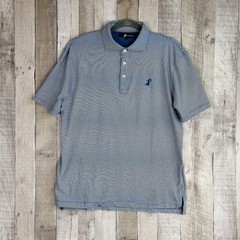 Birdie Retriever The Nautical Polo Shirt Size Large Blue Striped Stretch UPF 50