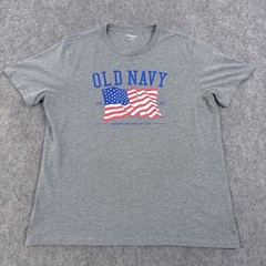 OLD NAVY Casual 2023 USA Flag American Tradition T-Shirt Men’s Size Large Gray