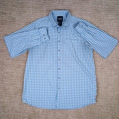 5.11 Tactical Mens Blue White Gingham Snap Front Long Sleeve Shirt Size Medium