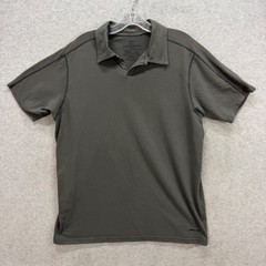 Patagonia Polo Shirt Mens Large Gray Organic Cotton Stretch V-Neck 53102SP14