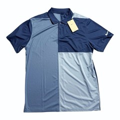 Nike Dri Fit Polo Shirt Navy Gray White Color Block Mens Size Large NWT Slim