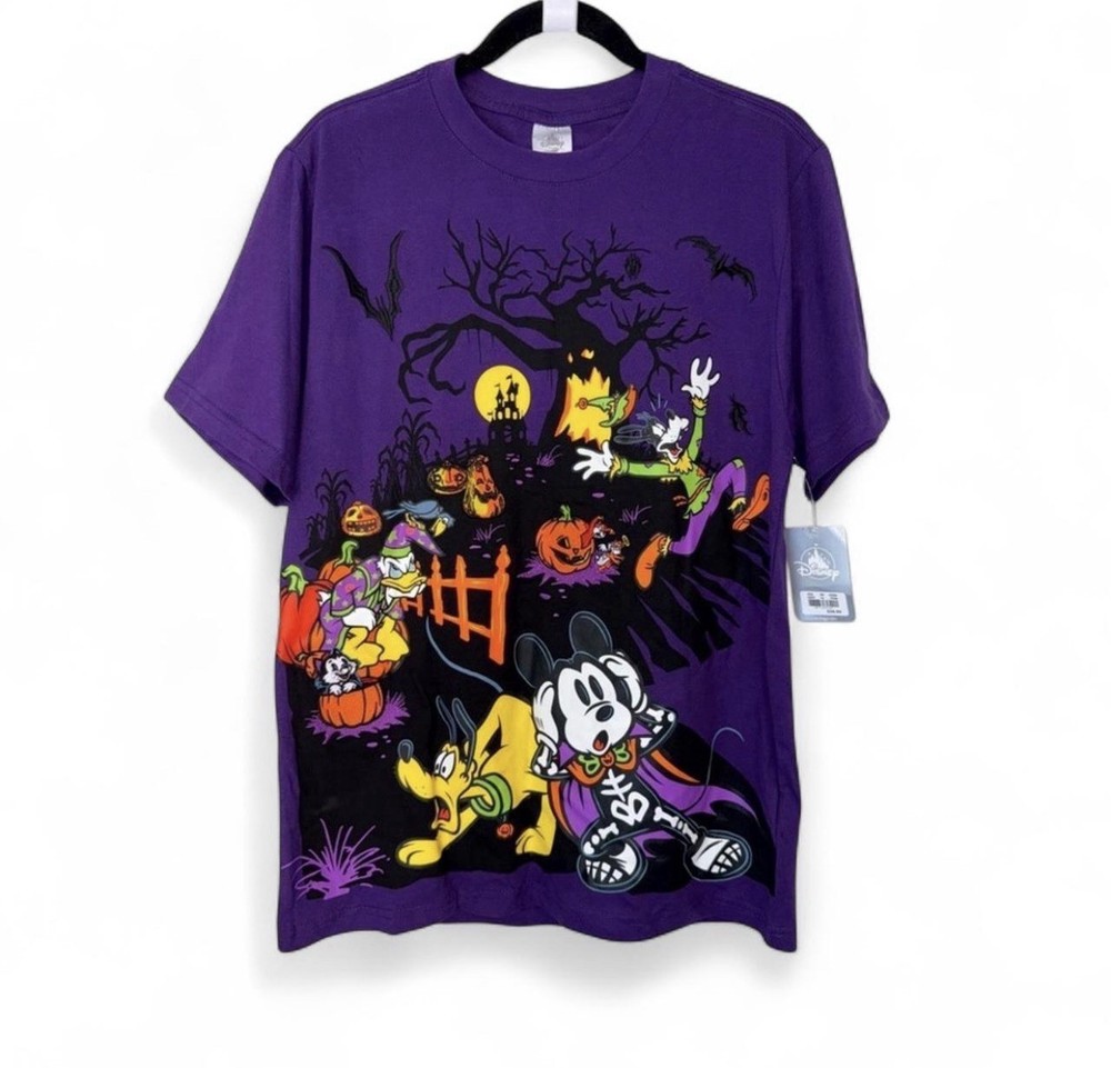 NWT MICKEY MOUSE & FRIENDS Halloween Tie-Dye Short Sleeve Graphic Sz M ✨