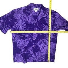 Two Palms Hawaiian Shirt Men’s Sz L Purple Monstera Ceres Button Up NWOT