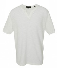 Vince. Split Neck Tee in Off White