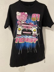 Small Hello Kitty -Tokyo Japan Car Racing Black T-Shirt