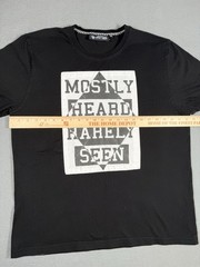 Mostly Heard Rarely Seen Quilted Patch Typography T Shirt Black Size Large #0026