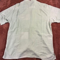 Tulliano Silk Jacquard Button Up Shirt Mens XL Sage Green Textured Vintage Camp