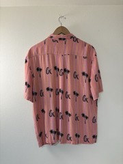 …LOST enterprises Pink Tropical Palm Tree Print Button-Up Shirt XL