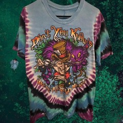Liquid Blue Alice in Wonderland tie-dye tee