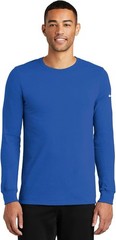 Nike Dri-FIT Cotton/Poly Long Sleeve Tee With Custom ScreenPrint – Rush Blue – L