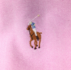 Vtg Ralph Lauren Mens 15-33 (42 in Chest) Pink Cotton Flesh Pony L/S Button Down