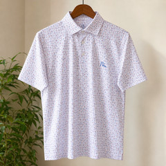 Rhoback The Cocktail Of Cocktails Men Performance Polo White Flag Poly Spandex L