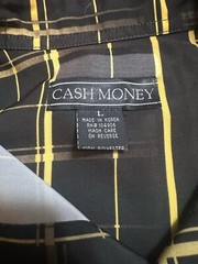 BRAND NEW! Men’s Cash Money Records Button Up Dress Shirt Size L Black & Gold