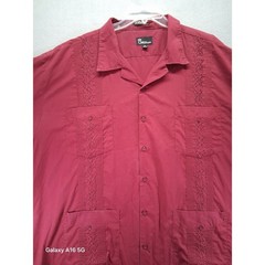Omega Fashion 4 pocket Hawaiian Shirt Men’s Shirt Size 4XL Color Red, 4 Pockets