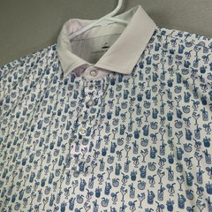 Grayson & Dunn Men’s Medium M Polo Shirt White Blue Tiki Cocktails Drinks Golf
