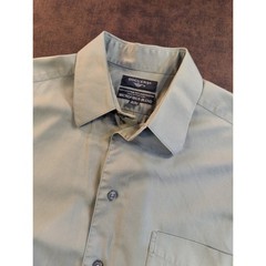Dockers Mens Microfiber Blend Button Down Shirt Sage Green Long Sleeve Medium