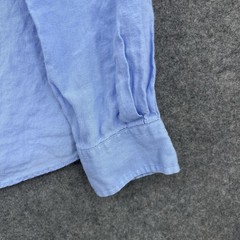 Ralph Lauren Button Down Shirt Mens XL Blue Linen Classic Fit Long Sleeve