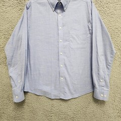 Lauren Ralph Lauren Black Label Shirt Mens L Soft Washed Stretch Blue Geometric