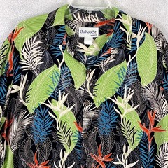 VTG Bishop St. Apparel Hawaiian Shirt Mens M Multicolor Palm AOP Rayon USA 80s