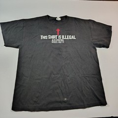 Vtg Jesus Shirt Illegal in 51 Countries Power of God Cross T Shirt Mens Sz L