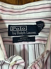 Polo Ralph Lauren Shirt Men’s 17 XL Regent Classic Fit White Pink Stripe L/S